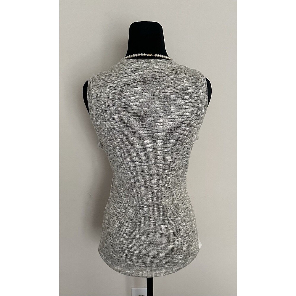 KUT from the Kloth Women’s metallic knit top, heather gray and white, size Small - Picture 3 of 14